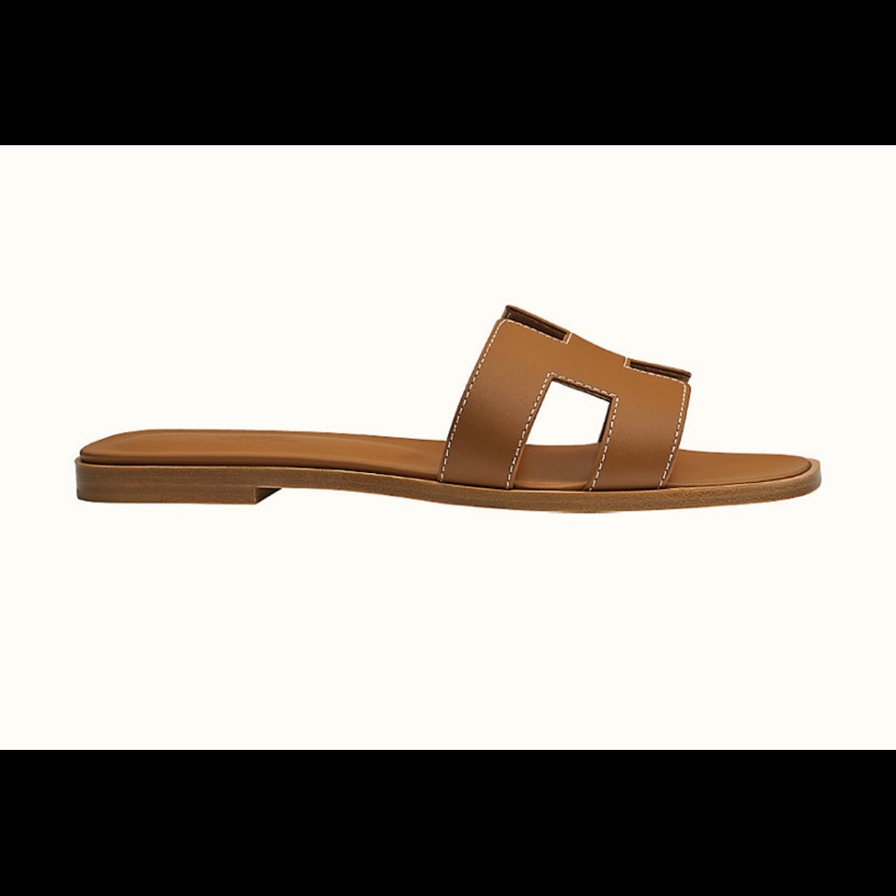 NIB Hermes Oran Sandals Gold Piqueres Ecrues 36.5 - Picture 9 of 9